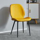 Modern Armless Dining Chairs Leather Wingback Side Chair with Metal Legs Yellow 1 Piece Clearhalo ' kitchen&dining_furn' 'Dining Chairs' 'Dining Tables & Seating' 'dining_chair' 'furn' 'furn_dining_chair' 'Furniture' 'furniture_dining_chair' 'Kitchen & Dining Furniture' 'kitchen' 3565476