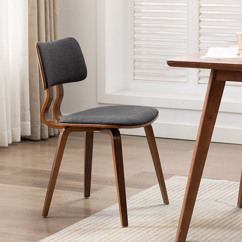 Contemporary Home Side Chair Open Back Upholstered Wood Dining Room Chair Black 1 Piece Walnut Clearhalo ' kitchen&dining_furn' 'Dining Chairs' 'Dining Tables & Seating' 'dining_chair' 'furn' 'furn_dining_chair' 'Furniture' 'furniture_dining_chair' 'Kitchen & Dining Furniture' 'kitchen' 3565506