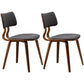 Contemporary Home Side Chair Open Back Upholstered Wood Dining Room Chair Black 2 Piece Set Walnut Clearhalo ' kitchen&dining_furn' 'Dining Chairs' 'Dining Tables & Seating' 'dining_chair' 'furn' 'furn_dining_chair' 'Furniture' 'furniture_dining_chair' 'Kitchen & Dining Furniture' 'kitchen' 3565508