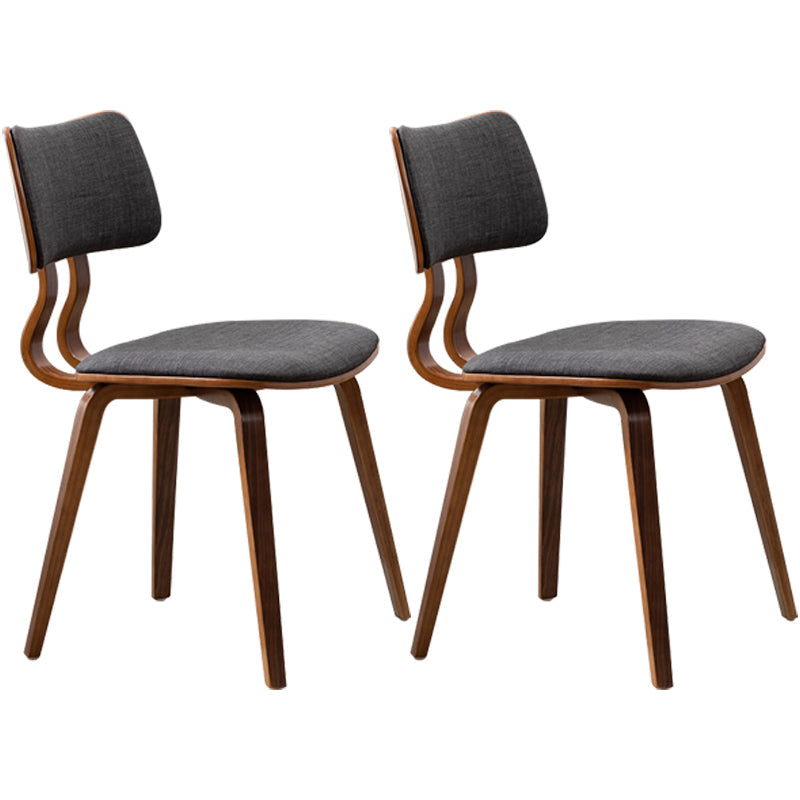 Contemporary Home Side Chair Open Back Upholstered Wood Dining Room Chair Black 2 Piece Set Walnut Clearhalo ' kitchen&dining_furn' 'Dining Chairs' 'Dining Tables & Seating' 'dining_chair' 'furn' 'furn_dining_chair' 'Furniture' 'furniture_dining_chair' 'Kitchen & Dining Furniture' 'kitchen' 3565508