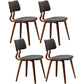 Contemporary Home Side Chair Open Back Upholstered Wood Dining Room Chair Black 4 Piece Set Walnut Clearhalo ' kitchen&dining_furn' 'Dining Chairs' 'Dining Tables & Seating' 'dining_chair' 'furn' 'furn_dining_chair' 'Furniture' 'furniture_dining_chair' 'Kitchen & Dining Furniture' 'kitchen' 3565510