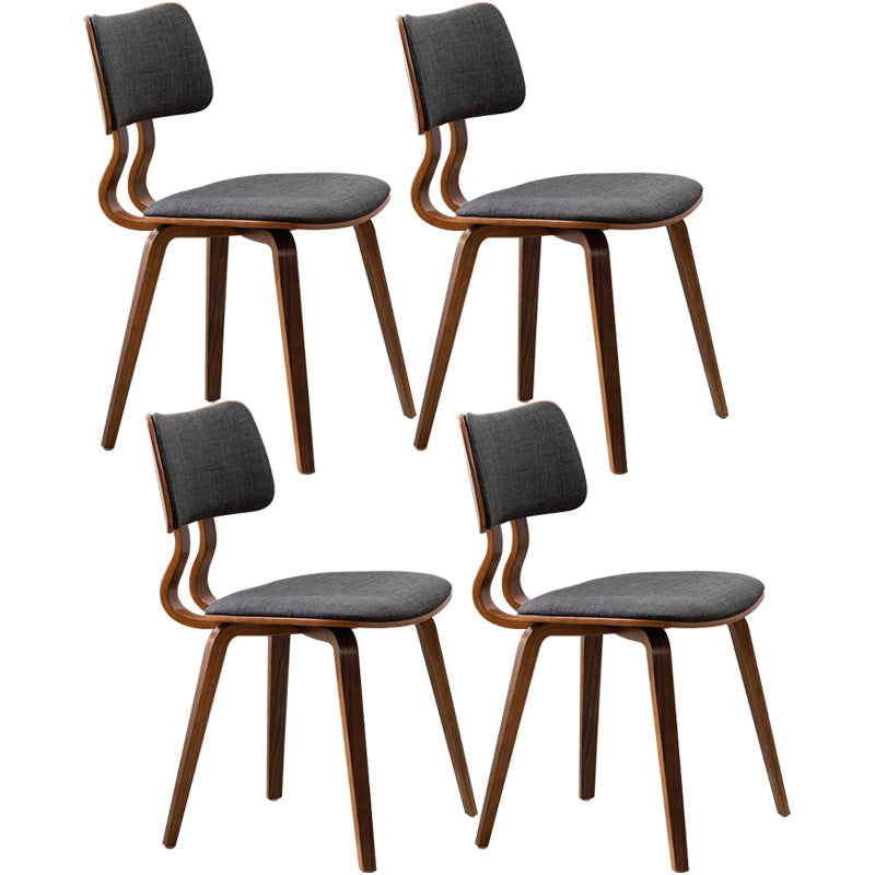 Contemporary Home Side Chair Open Back Upholstered Wood Dining Room Chair Black 4 Piece Set Walnut Clearhalo ' kitchen&dining_furn' 'Dining Chairs' 'Dining Tables & Seating' 'dining_chair' 'furn' 'furn_dining_chair' 'Furniture' 'furniture_dining_chair' 'Kitchen & Dining Furniture' 'kitchen' 3565510