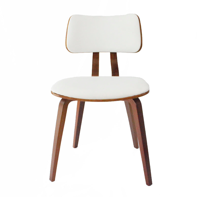 Contemporary Home Side Chair Open Back Upholstered Wood Dining Room Chair White 1 Piece Walnut Clearhalo ' kitchen&dining_furn' 'Dining Chairs' 'Dining Tables & Seating' 'dining_chair' 'furn' 'furn_dining_chair' 'Furniture' 'furniture_dining_chair' 'Kitchen & Dining Furniture' 'kitchen' 3565511