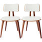 Contemporary Home Side Chair Open Back Upholstered Wood Dining Room Chair White 2 Piece Set Walnut Clearhalo ' kitchen&dining_furn' 'Dining Chairs' 'Dining Tables & Seating' 'dining_chair' 'furn' 'furn_dining_chair' 'Furniture' 'furniture_dining_chair' 'Kitchen & Dining Furniture' 'kitchen' 3565513