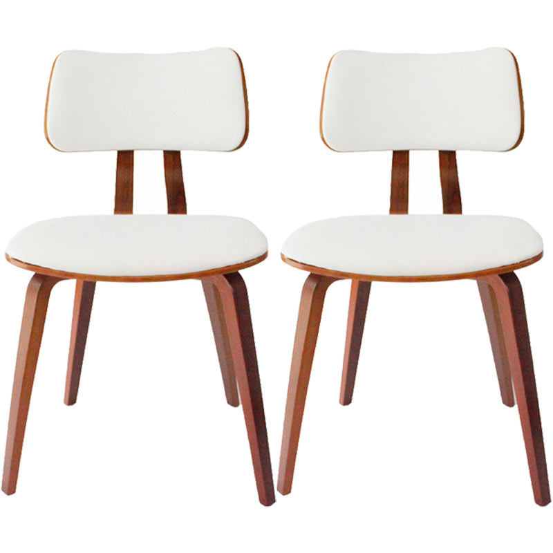 Contemporary Home Side Chair Open Back Upholstered Wood Dining Room Chair White 2 Piece Set Walnut Clearhalo ' kitchen&dining_furn' 'Dining Chairs' 'Dining Tables & Seating' 'dining_chair' 'furn' 'furn_dining_chair' 'Furniture' 'furniture_dining_chair' 'Kitchen & Dining Furniture' 'kitchen' 3565513