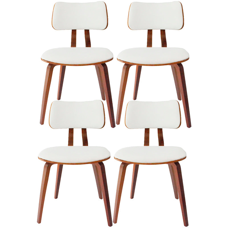 Contemporary Home Side Chair Open Back Upholstered Wood Dining Room Chair White 4 Piece Set Walnut Clearhalo ' kitchen&dining_furn' 'Dining Chairs' 'Dining Tables & Seating' 'dining_chair' 'furn' 'furn_dining_chair' 'Furniture' 'furniture_dining_chair' 'Kitchen & Dining Furniture' 'kitchen' 3565515