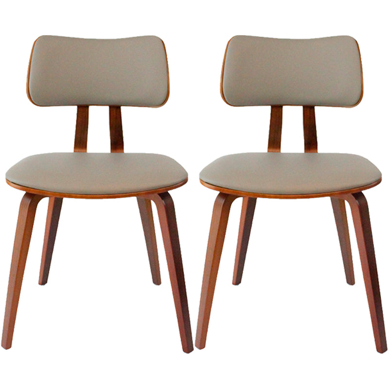 Contemporary Home Side Chair Open Back Upholstered Wood Dining Room Chair Pewter 2 Piece Set Walnut Clearhalo ' kitchen&dining_furn' 'Dining Chairs' 'Dining Tables & Seating' 'dining_chair' 'furn' 'furn_dining_chair' 'Furniture' 'furniture_dining_chair' 'Kitchen & Dining Furniture' 'kitchen' 3565520