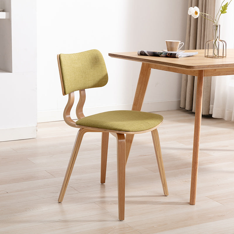 Contemporary Home Side Chair Open Back Upholstered Wood Dining Room Chair Green 1 Piece Natural Wood Clearhalo ' kitchen&dining_furn' 'Dining Chairs' 'Dining Tables & Seating' 'dining_chair' 'furn' 'furn_dining_chair' 'Furniture' 'furniture_dining_chair' 'Kitchen & Dining Furniture' 'kitchen' 3565523