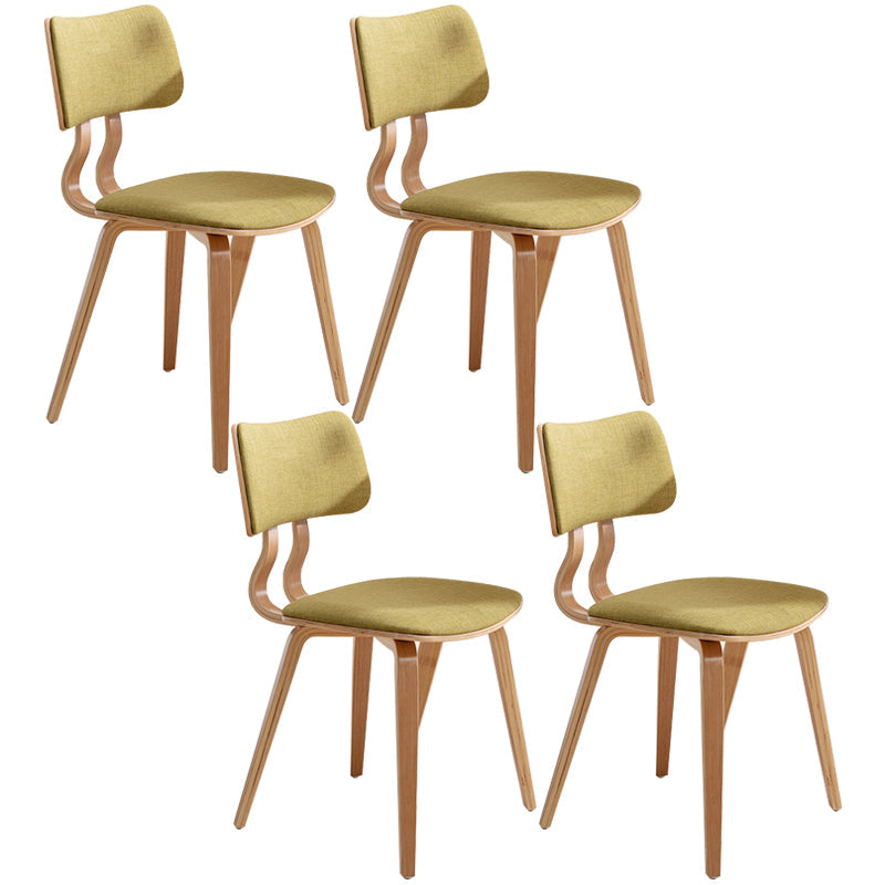 Contemporary Home Side Chair Open Back Upholstered Wood Dining Room Chair Green 4 Piece Set Natural Wood Clearhalo ' kitchen&dining_furn' 'Dining Chairs' 'Dining Tables & Seating' 'dining_chair' 'furn' 'furn_dining_chair' 'Furniture' 'furniture_dining_chair' 'Kitchen & Dining Furniture' 'kitchen' 3565527