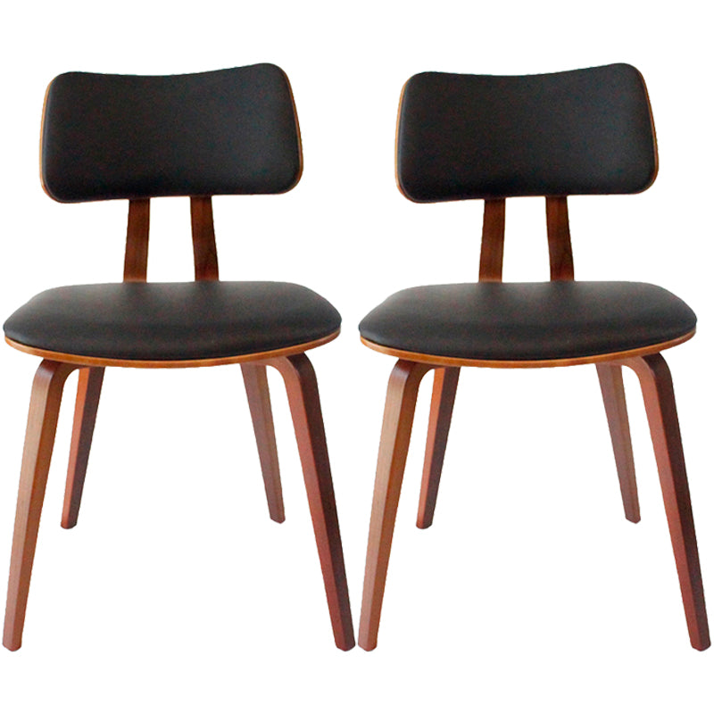 Contemporary Home Side Chair Open Back Upholstered Wood Dining Room Chair Gloss Black 2 Piece Set Walnut Clearhalo ' kitchen&dining_furn' 'Dining Chairs' 'Dining Tables & Seating' 'dining_chair' 'furn' 'furn_dining_chair' 'Furniture' 'furniture_dining_chair' 'Kitchen & Dining Furniture' 'kitchen' 3565531