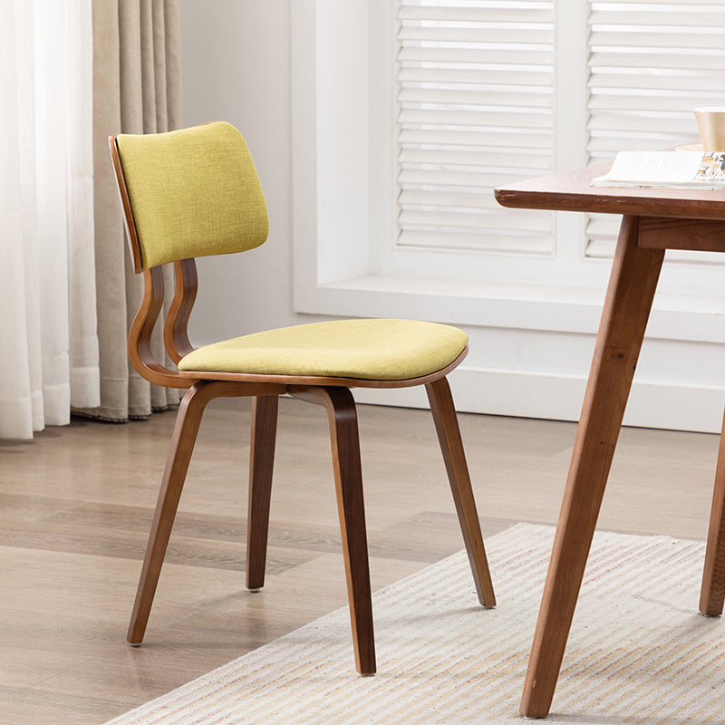 Contemporary Home Side Chair Open Back Upholstered Wood Dining Room Chair Green 1 Piece Walnut Clearhalo ' kitchen&dining_furn' 'Dining Chairs' 'Dining Tables & Seating' 'dining_chair' 'furn' 'furn_dining_chair' 'Furniture' 'furniture_dining_chair' 'Kitchen & Dining Furniture' 'kitchen' 3565534