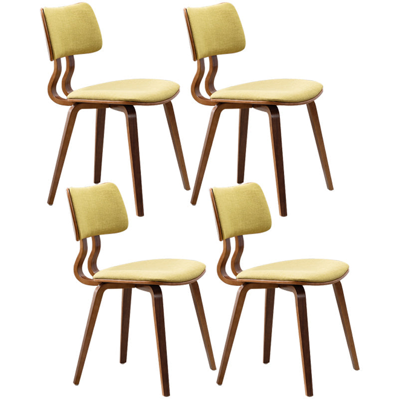 Contemporary Home Side Chair Open Back Upholstered Wood Dining Room Chair Green 4 Piece Set Walnut Clearhalo ' kitchen&dining_furn' 'Dining Chairs' 'Dining Tables & Seating' 'dining_chair' 'furn' 'furn_dining_chair' 'Furniture' 'furniture_dining_chair' 'Kitchen & Dining Furniture' 'kitchen' 3565536