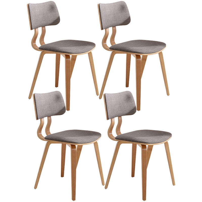 Contemporary Home Side Chair Open Back Upholstered Wood Dining Room Chair Grey 4 Piece Set Natural Wood Clearhalo ' kitchen&dining_furn' 'Dining Chairs' 'Dining Tables & Seating' 'dining_chair' 'furn' 'furn_dining_chair' 'Furniture' 'furniture_dining_chair' 'Kitchen & Dining Furniture' 'kitchen' 3565545