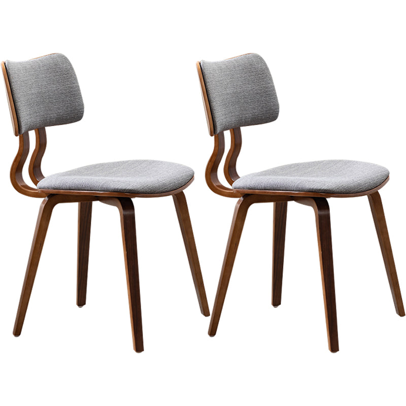 Contemporary Home Side Chair Open Back Upholstered Wood Dining Room Chair Grey 2 Piece Set Walnut Clearhalo ' kitchen&dining_furn' 'Dining Chairs' 'Dining Tables & Seating' 'dining_chair' 'furn' 'furn_dining_chair' 'Furniture' 'furniture_dining_chair' 'Kitchen & Dining Furniture' 'kitchen' 3565547