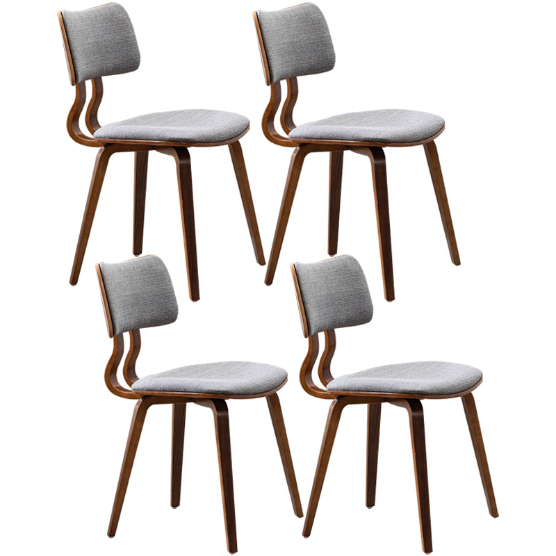 Contemporary Home Side Chair Open Back Upholstered Wood Dining Room Chair Grey 4 Piece Set Walnut Clearhalo ' kitchen&dining_furn' 'Dining Chairs' 'Dining Tables & Seating' 'dining_chair' 'furn' 'furn_dining_chair' 'Furniture' 'furniture_dining_chair' 'Kitchen & Dining Furniture' 'kitchen' 3565548