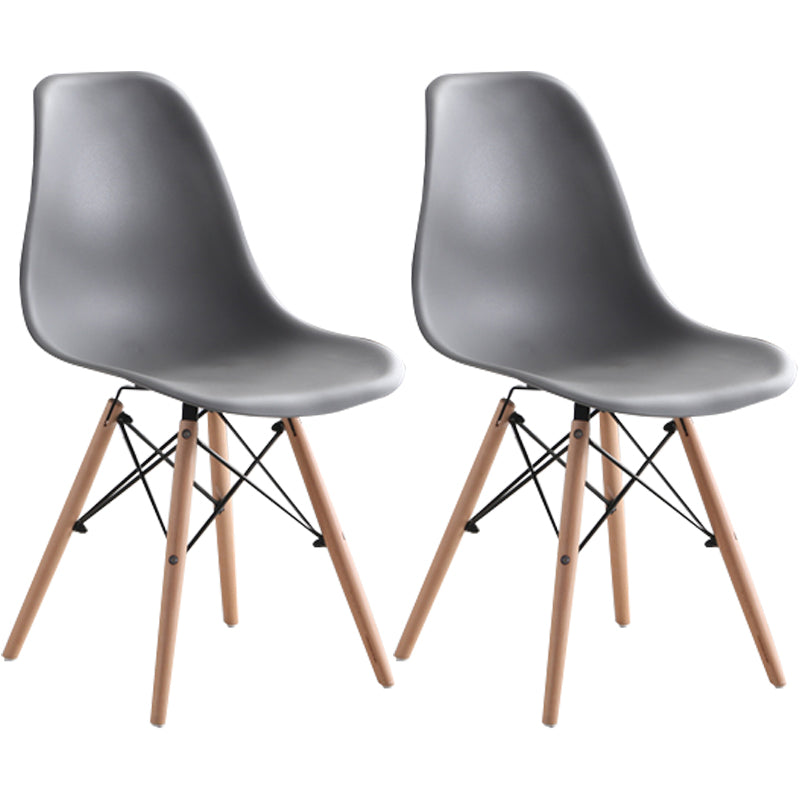 Modern Style Plastic Dining Chair Home Side Solid Back Chair for Kitchen Grey Set of 2 Clearhalo ' kitchen&dining_furn' 'Dining Chairs' 'Dining Tables & Seating' 'dining_chair' 'Furniture' 'furniture_dining_chair' 'Kitchen & Dining Furniture' 'kitchen' 3565552