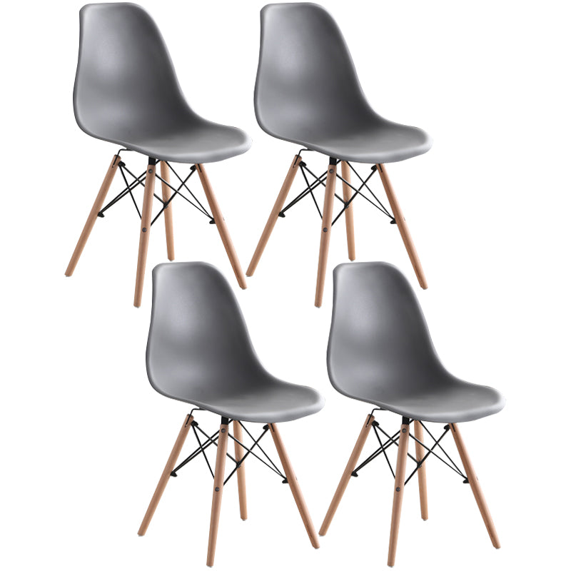 Modern Style Plastic Dining Chair Home Side Solid Back Chair for Kitchen Grey Set of 4 Clearhalo ' kitchen&dining_furn' 'Dining Chairs' 'Dining Tables & Seating' 'dining_chair' 'Furniture' 'furniture_dining_chair' 'Kitchen & Dining Furniture' 'kitchen' 3565553