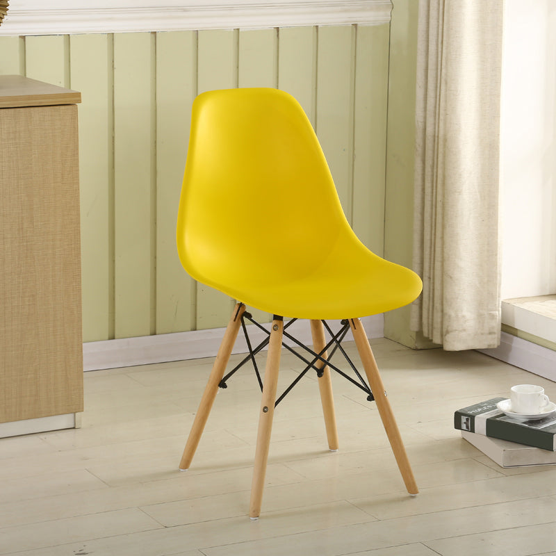 Modern Style Plastic Dining Chair Home Side Solid Back Chair for Kitchen Yellow 1 Piece Clearhalo ' kitchen&dining_furn' 'Dining Chairs' 'Dining Tables & Seating' 'dining_chair' 'Furniture' 'furniture_dining_chair' 'Kitchen & Dining Furniture' 'kitchen' 3565555