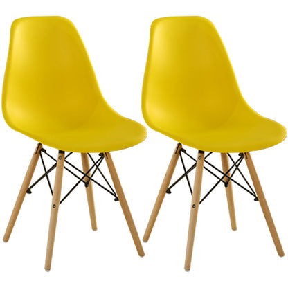 Modern Style Plastic Dining Chair Home Side Solid Back Chair for Kitchen Yellow Set of 2 Clearhalo ' kitchen&dining_furn' 'Dining Chairs' 'Dining Tables & Seating' 'dining_chair' 'Furniture' 'furniture_dining_chair' 'Kitchen & Dining Furniture' 'kitchen' 3565557