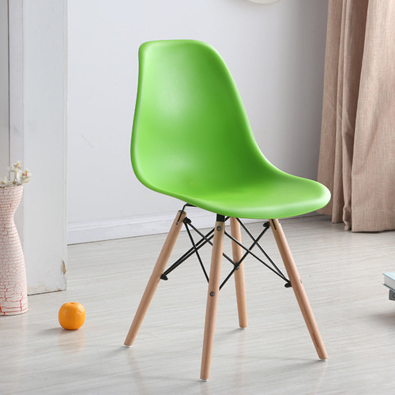 Modern Style Plastic Dining Chair Home Side Solid Back Chair for Kitchen Green 1 Piece Clearhalo ' kitchen&dining_furn' 'Dining Chairs' 'Dining Tables & Seating' 'dining_chair' 'Furniture' 'furniture_dining_chair' 'Kitchen & Dining Furniture' 'kitchen' 3565561