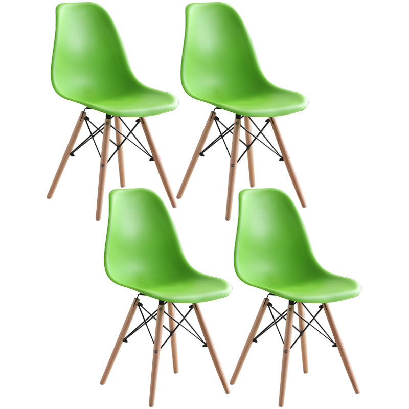 Modern Style Plastic Dining Chair Home Side Solid Back Chair for Kitchen Green Set of 4 Clearhalo ' kitchen&dining_furn' 'Dining Chairs' 'Dining Tables & Seating' 'dining_chair' 'Furniture' 'furniture_dining_chair' 'Kitchen & Dining Furniture' 'kitchen' 3565566