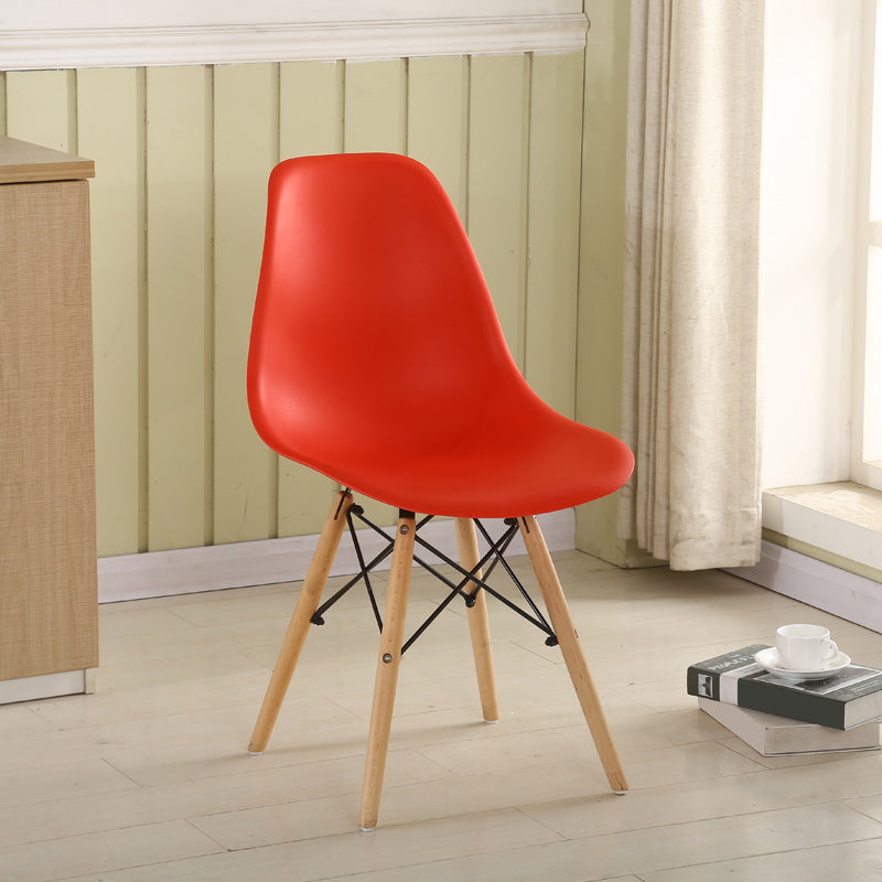 Modern Style Plastic Dining Chair Home Side Solid Back Chair for Kitchen Red 1 Piece Clearhalo ' kitchen&dining_furn' 'Dining Chairs' 'Dining Tables & Seating' 'dining_chair' 'Furniture' 'furniture_dining_chair' 'Kitchen & Dining Furniture' 'kitchen' 3565568