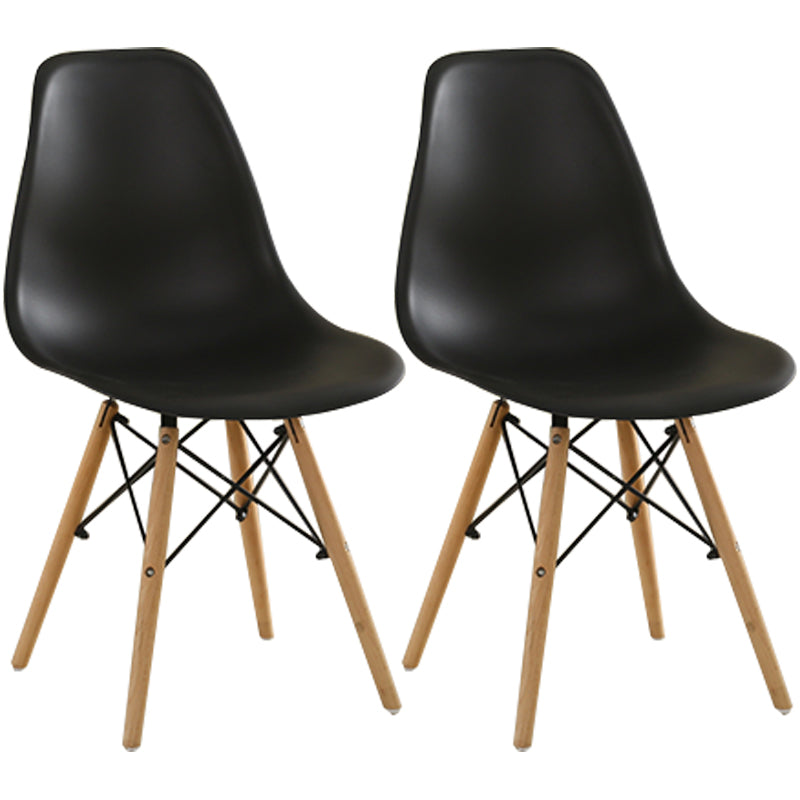 Modern Style Plastic Dining Chair Home Side Solid Back Chair for Kitchen Black Set of 2 Clearhalo ' kitchen&dining_furn' 'Dining Chairs' 'Dining Tables & Seating' 'dining_chair' 'Furniture' 'furniture_dining_chair' 'Kitchen & Dining Furniture' 'kitchen' 3565572
