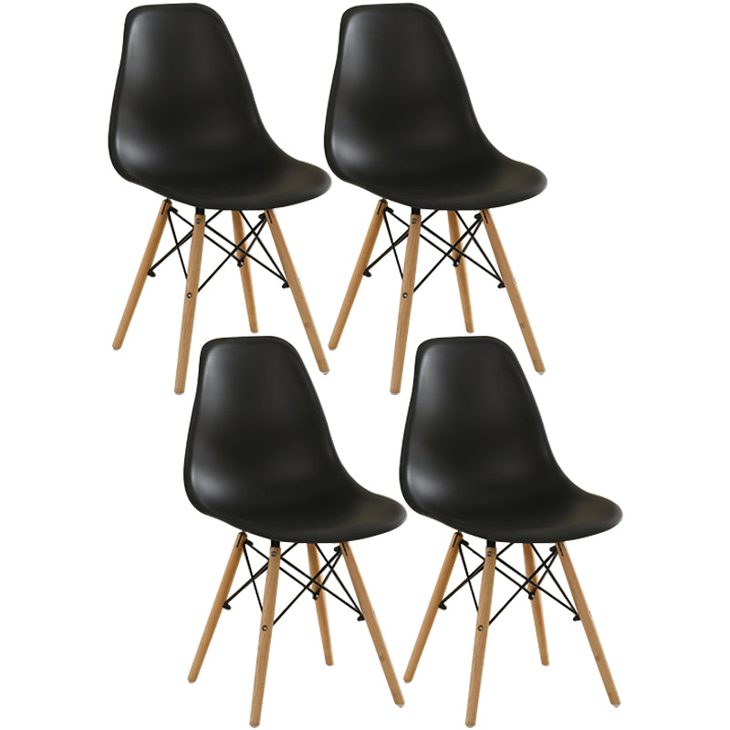 Modern Style Plastic Dining Chair Home Side Solid Back Chair for Kitchen Black Set of 4 Clearhalo ' kitchen&dining_furn' 'Dining Chairs' 'Dining Tables & Seating' 'dining_chair' 'Furniture' 'furniture_dining_chair' 'Kitchen & Dining Furniture' 'kitchen' 3565573