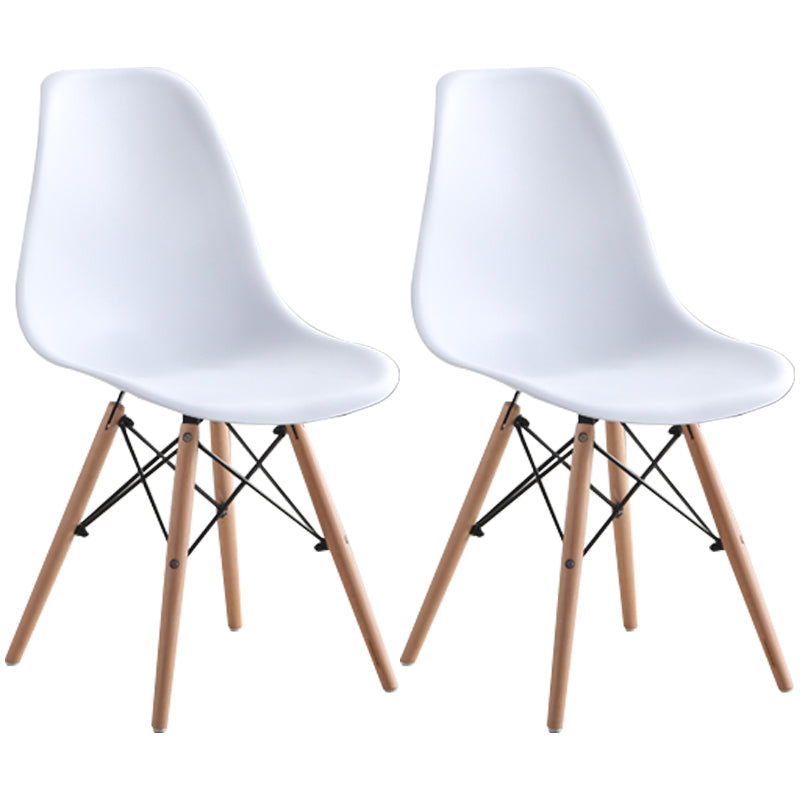 Modern Style Plastic Dining Chair Home Side Solid Back Chair for Kitchen White Set of 2 Clearhalo ' kitchen&dining_furn' 'Dining Chairs' 'Dining Tables & Seating' 'dining_chair' 'Furniture' 'furniture_dining_chair' 'Kitchen & Dining Furniture' 'kitchen' 3565575