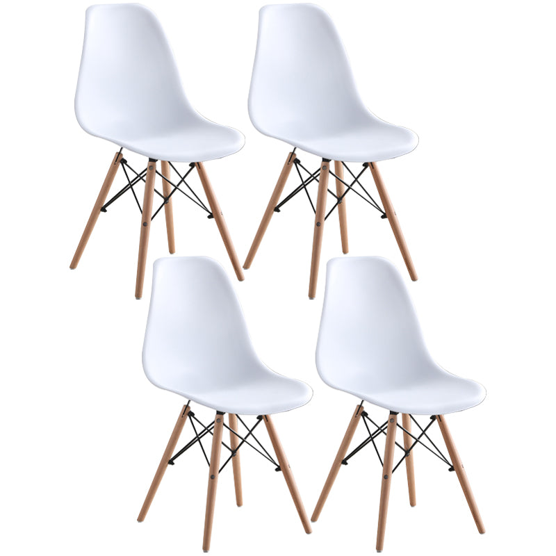 Modern Style Plastic Dining Chair Home Side Solid Back Chair for Kitchen White Set of 4 Clearhalo ' kitchen&dining_furn' 'Dining Chairs' 'Dining Tables & Seating' 'dining_chair' 'Furniture' 'furniture_dining_chair' 'Kitchen & Dining Furniture' 'kitchen' 3565576