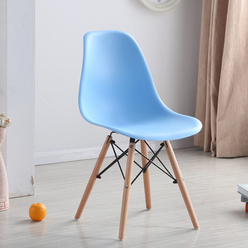 Modern Style Plastic Dining Chair Home Side Solid Back Chair for Kitchen Sky Blue 1 Piece Clearhalo ' kitchen&dining_furn' 'Dining Chairs' 'Dining Tables & Seating' 'dining_chair' 'Furniture' 'furniture_dining_chair' 'Kitchen & Dining Furniture' 'kitchen' 3565577