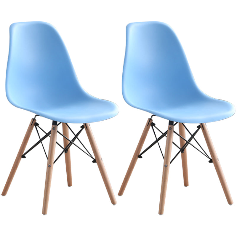 Modern Style Plastic Dining Chair Home Side Solid Back Chair for Kitchen Sky Blue Set of 2 Clearhalo ' kitchen&dining_furn' 'Dining Chairs' 'Dining Tables & Seating' 'dining_chair' 'Furniture' 'furniture_dining_chair' 'Kitchen & Dining Furniture' 'kitchen' 3565578