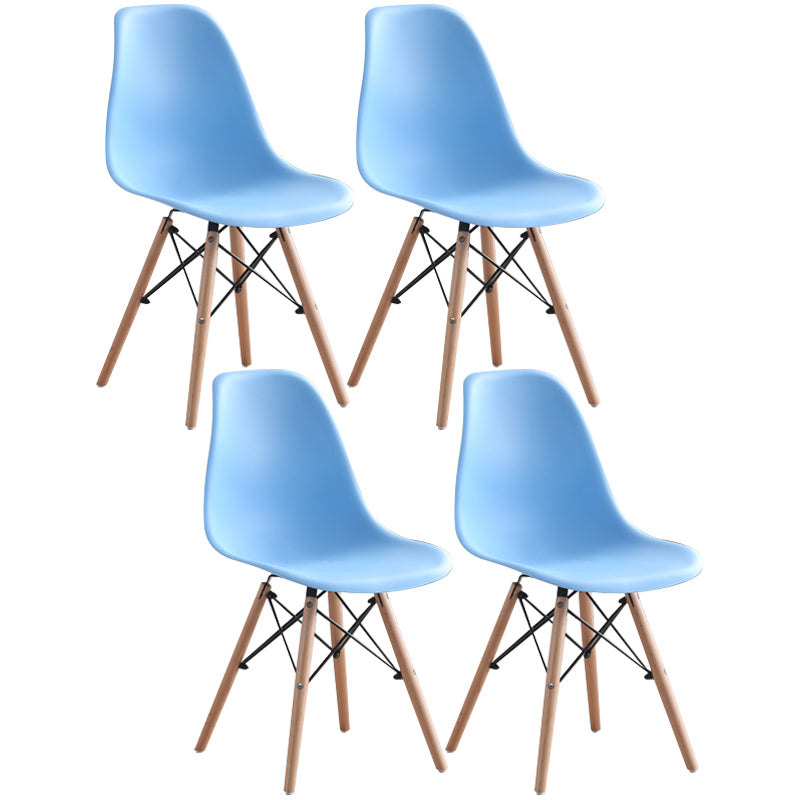 Modern Style Plastic Dining Chair Home Side Solid Back Chair for Kitchen Sky Blue Set of 4 Clearhalo ' kitchen&dining_furn' 'Dining Chairs' 'Dining Tables & Seating' 'dining_chair' 'Furniture' 'furniture_dining_chair' 'Kitchen & Dining Furniture' 'kitchen' 3565579