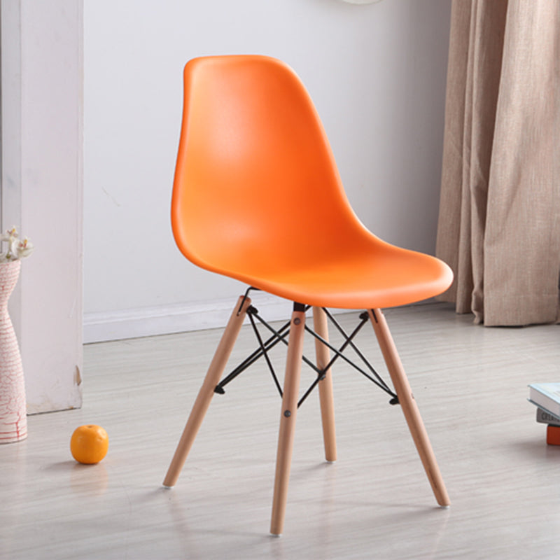 Modern Style Plastic Dining Chair Home Side Solid Back Chair for Kitchen Orange 1 Piece Clearhalo ' kitchen&dining_furn' 'Dining Chairs' 'Dining Tables & Seating' 'dining_chair' 'Furniture' 'furniture_dining_chair' 'Kitchen & Dining Furniture' 'kitchen' 3565580