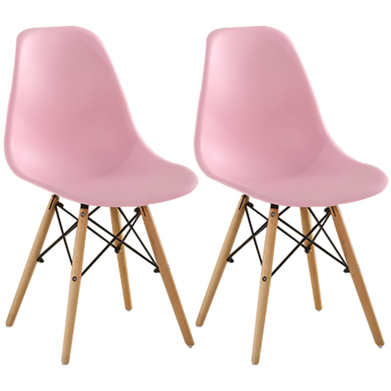 Modern Style Plastic Dining Chair Home Side Solid Back Chair for Kitchen Rose Bloom Set of 2 Clearhalo ' kitchen&dining_furn' 'Dining Chairs' 'Dining Tables & Seating' 'dining_chair' 'Furniture' 'furniture_dining_chair' 'Kitchen & Dining Furniture' 'kitchen' 3565584