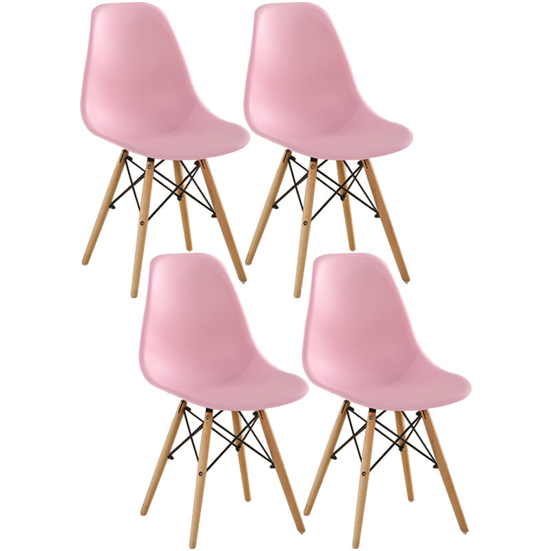 Modern Style Plastic Dining Chair Home Side Solid Back Chair for Kitchen Rose Bloom Set of 4 Clearhalo ' kitchen&dining_furn' 'Dining Chairs' 'Dining Tables & Seating' 'dining_chair' 'Furniture' 'furniture_dining_chair' 'Kitchen & Dining Furniture' 'kitchen' 3565585