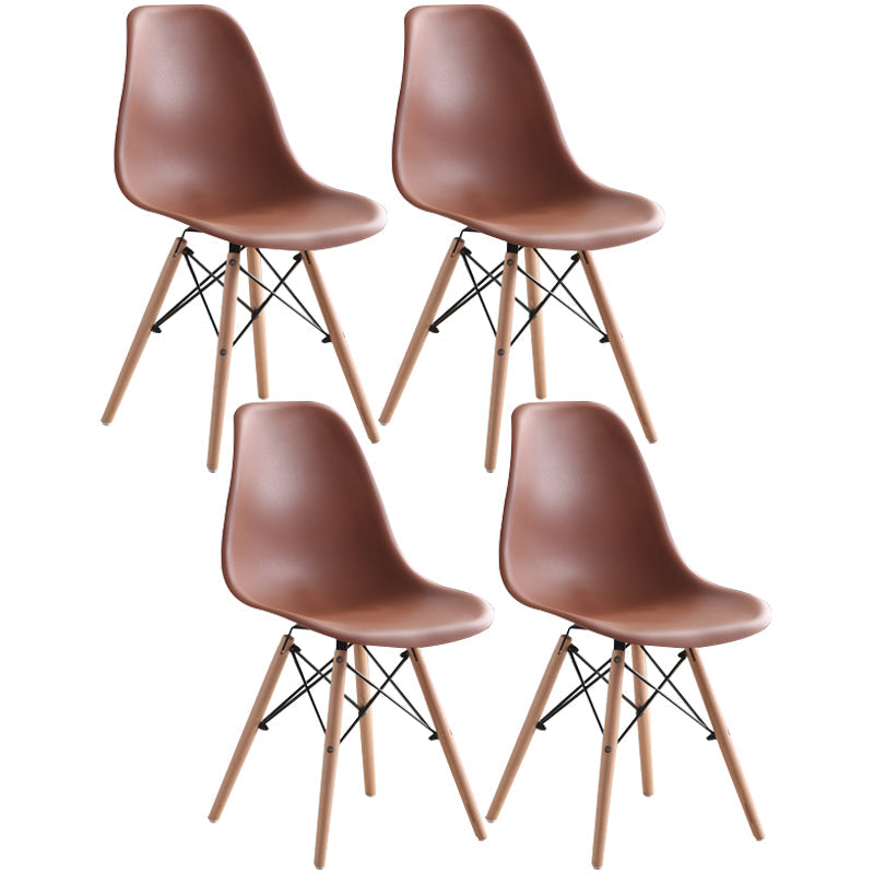 Modern Style Plastic Dining Chair Home Side Solid Back Chair for Kitchen Coffee Set of 4 Clearhalo ' kitchen&dining_furn' 'Dining Chairs' 'Dining Tables & Seating' 'dining_chair' 'Furniture' 'furniture_dining_chair' 'Kitchen & Dining Furniture' 'kitchen' 3565588