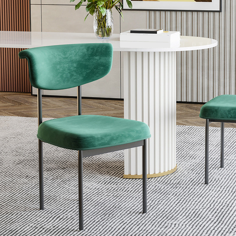 Modern Black Kitchen Dining Side Chair Upholstered Opening Back Dining Side Chair Clearhalo ' kitchen&dining_furn' 'Dining Chairs' 'Dining Tables & Seating' 'dining_chair' 'furn' 'furn_dining_chair' 'Furniture' 'furniture_dining_chair' 'Kitchen & Dining Furniture' 'kitchen' 3565589