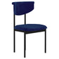 Modern Black Kitchen Dining Side Chair Upholstered Opening Back Dining Side Chair Dark Blue 1 Piece Clearhalo ' kitchen&dining_furn' 'Dining Chairs' 'Dining Tables & Seating' 'dining_chair' 'furn' 'furn_dining_chair' 'Furniture' 'furniture_dining_chair' 'Kitchen & Dining Furniture' 'kitchen' 3565596