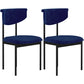 Modern Black Kitchen Dining Side Chair Upholstered Opening Back Dining Side Chair Dark Blue 2 Piece Set Clearhalo ' kitchen&dining_furn' 'Dining Chairs' 'Dining Tables & Seating' 'dining_chair' 'furn' 'furn_dining_chair' 'Furniture' 'furniture_dining_chair' 'Kitchen & Dining Furniture' 'kitchen' 3565597