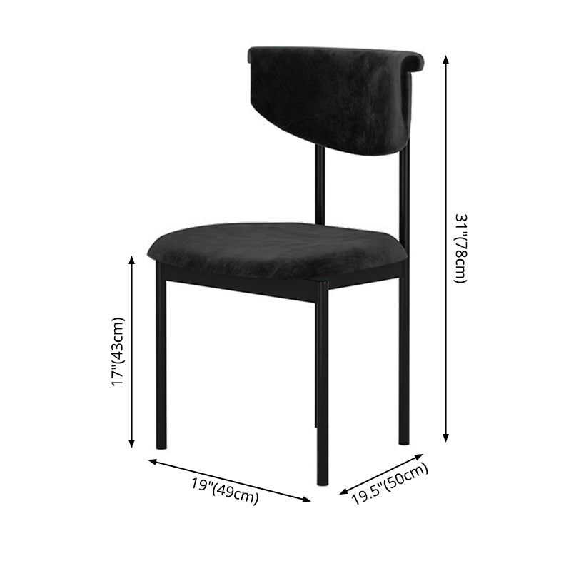 Modern Black Kitchen Dining Side Chair Upholstered Opening Back Dining Side Chair Clearhalo ' kitchen&dining_furn' 'Dining Chairs' 'Dining Tables & Seating' 'dining_chair' 'furn' 'furn_dining_chair' 'Furniture' 'furniture_dining_chair' 'Kitchen & Dining Furniture' 'kitchen' 3565600