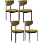Modern Black Kitchen Dining Side Chair Upholstered Opening Back Dining Side Chair Yellow-Green 4 Piece Set Clearhalo ' kitchen&dining_furn' 'Dining Chairs' 'Dining Tables & Seating' 'dining_chair' 'furn' 'furn_dining_chair' 'Furniture' 'furniture_dining_chair' 'Kitchen & Dining Furniture' 'kitchen' 3565605