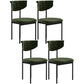 Modern Black Kitchen Dining Side Chair Upholstered Opening Back Dining Side Chair Blackish Green 4 Piece Set Clearhalo ' kitchen&dining_furn' 'Dining Chairs' 'Dining Tables & Seating' 'dining_chair' 'furn' 'furn_dining_chair' 'Furniture' 'furniture_dining_chair' 'Kitchen & Dining Furniture' 'kitchen' 3565614