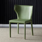 Kitchen Leather Dining Chair 32"H Wingback Side Chair with Metal 4 Legs Green 1 Piece Clearhalo ' kitchen&dining_furn' 'Dining Chairs' 'Dining Tables & Seating' 'dining_chair' 'furn' 'furn_dining_chair' 'Furniture' 'furniture_dining_chair' 'Kitchen & Dining Furniture' 'kitchen' 3565622