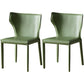Kitchen Leather Dining Chair 32"H Wingback Side Chair with Metal 4 Legs Green 2 Piece Set Clearhalo ' kitchen&dining_furn' 'Dining Chairs' 'Dining Tables & Seating' 'dining_chair' 'furn' 'furn_dining_chair' 'Furniture' 'furniture_dining_chair' 'Kitchen & Dining Furniture' 'kitchen' 3565623