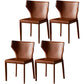 Kitchen Leather Dining Chair 32"H Wingback Side Chair with Metal 4 Legs Brown 4 Piece Set Clearhalo ' kitchen&dining_furn' 'Dining Chairs' 'Dining Tables & Seating' 'dining_chair' 'furn' 'furn_dining_chair' 'Furniture' 'furniture_dining_chair' 'Kitchen & Dining Furniture' 'kitchen' 3565631