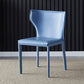 Kitchen Leather Dining Chair 32"H Wingback Side Chair with Metal 4 Legs Light Blue 1 Piece Clearhalo ' kitchen&dining_furn' 'Dining Chairs' 'Dining Tables & Seating' 'dining_chair' 'furn' 'furn_dining_chair' 'Furniture' 'furniture_dining_chair' 'Kitchen & Dining Furniture' 'kitchen' 3565633