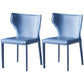 Kitchen Leather Dining Chair 32"H Wingback Side Chair with Metal 4 Legs Light Blue 2 Piece Set Clearhalo ' kitchen&dining_furn' 'Dining Chairs' 'Dining Tables & Seating' 'dining_chair' 'furn' 'furn_dining_chair' 'Furniture' 'furniture_dining_chair' 'Kitchen & Dining Furniture' 'kitchen' 3565636