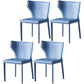 Kitchen Leather Dining Chair 32"H Wingback Side Chair with Metal 4 Legs Light Blue 4 Piece Set Clearhalo ' kitchen&dining_furn' 'Dining Chairs' 'Dining Tables & Seating' 'dining_chair' 'furn' 'furn_dining_chair' 'Furniture' 'furniture_dining_chair' 'Kitchen & Dining Furniture' 'kitchen' 3565638