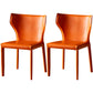 Kitchen Leather Dining Chair 32"H Wingback Side Chair with Metal 4 Legs Orange 2 Piece Set Clearhalo ' kitchen&dining_furn' 'Dining Chairs' 'Dining Tables & Seating' 'dining_chair' 'furn' 'furn_dining_chair' 'Furniture' 'furniture_dining_chair' 'Kitchen & Dining Furniture' 'kitchen' 3565640